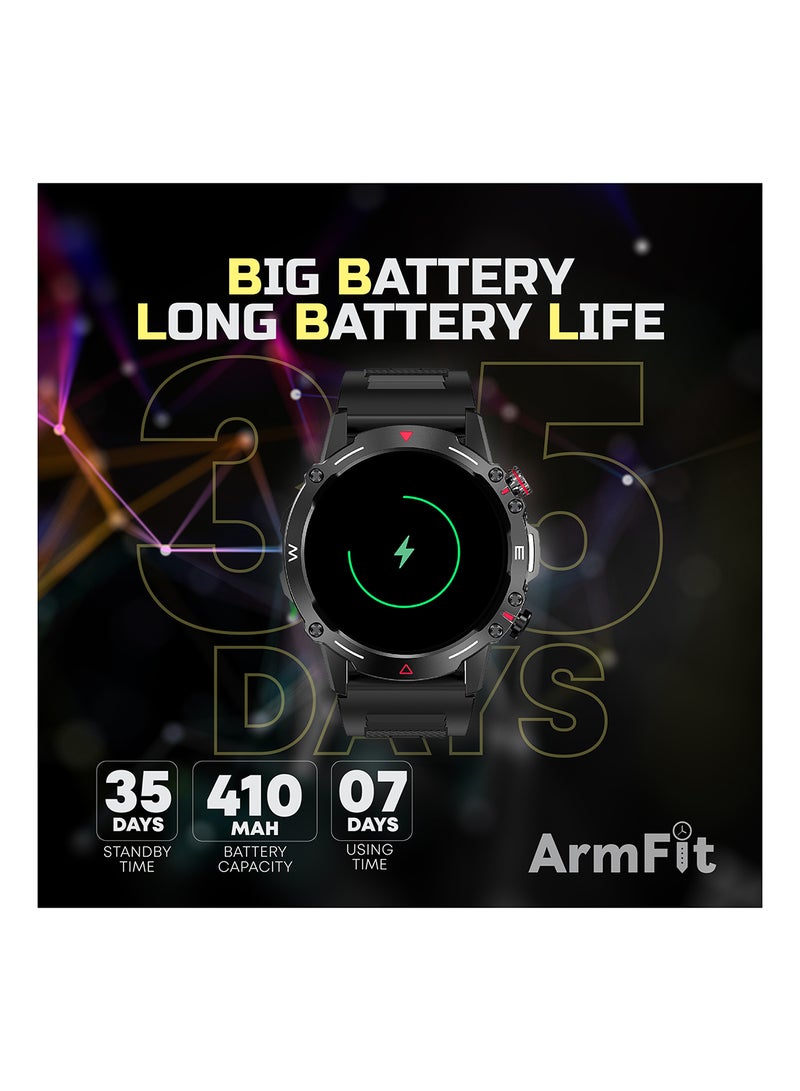Hulk Smartwatch For Men, AMOLED Always On Display Bluetooth Calling Waterproof Fitness Watches Compatible With Android iOS Black