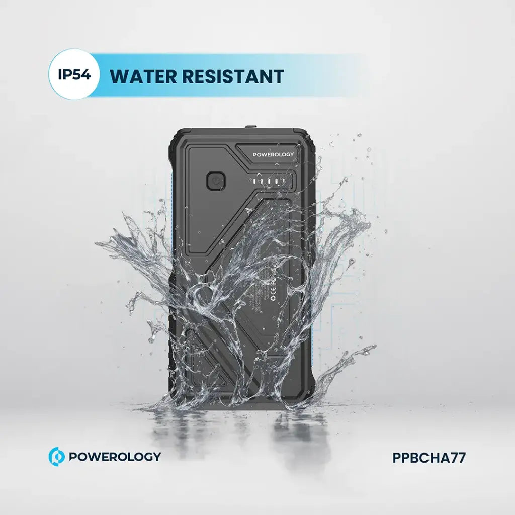 Powerology 27000mAh Solar Wireless Charging Power Bank - Black