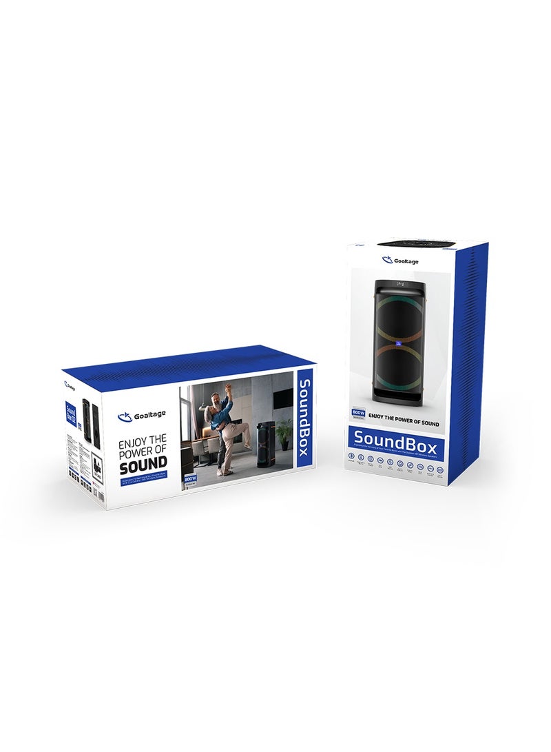 SP02 SoundBox Party Speaker including Remote Control and Wireless Microphone with High-Power Wireless Bluetooth Connection
