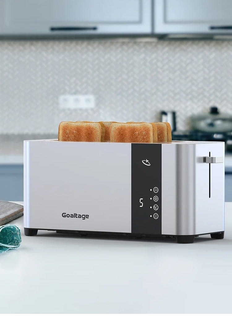 GoldenEdge Toaster & Multiple Functions, 4 Slots Toast, Smart Display, Adjustable Browning Control, Cable Storage and Easy Maintenance Functionality