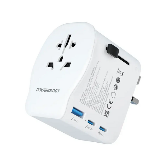 [PWCUQC043] Powerology Universal Travel Adapter 2300W - White