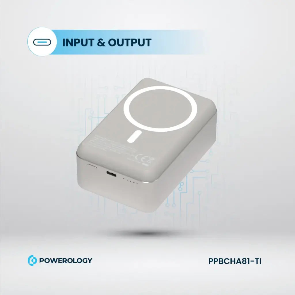 [PPBCHA81-TI] Powerology 30000mAh MagSafe Aluminum Power Bank (Titanium)
