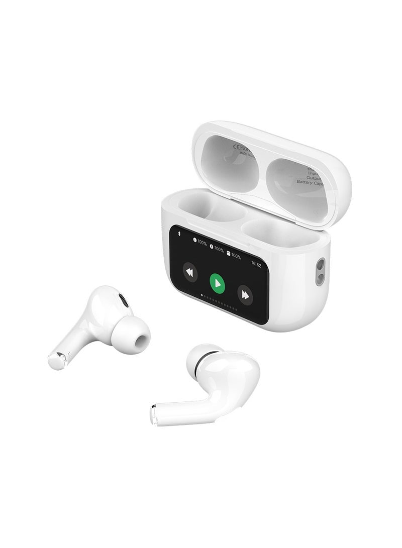 HP05 SmartTune True Wireless HeadPhones with ANC and ENC Technology, Siri and Google Voice Assistant, and Intuitive Controls - White