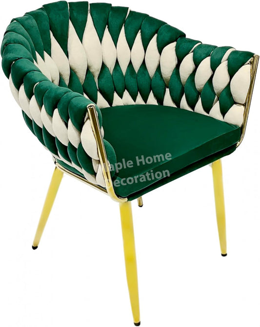 Maple Home Velvet Chairs Modern Accent Dining Chairs Flannelette Comfy Upholstered Dining Room Furniture