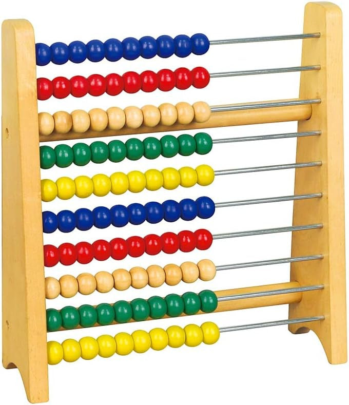 Viga Counting Educational Classic Wooden Circle Abacus Frame for Kids Ages 3+ Years