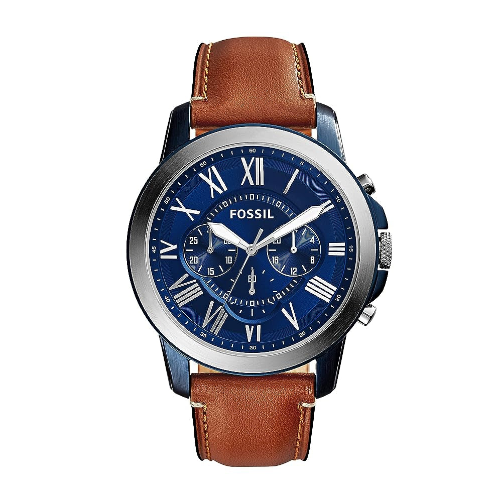 Fossil Leather Mens Quartz Watch Jr5151