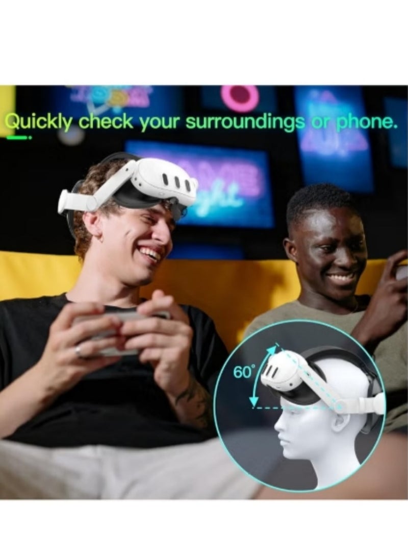 BEILINGDUN Head Strap for Meta Quest 3, Replacement Elite Strap for Enhanced Comfort, Reduce Facial Pressure, Ergonomic Adjustable Durable Headstrap VR Accessories for Quest3