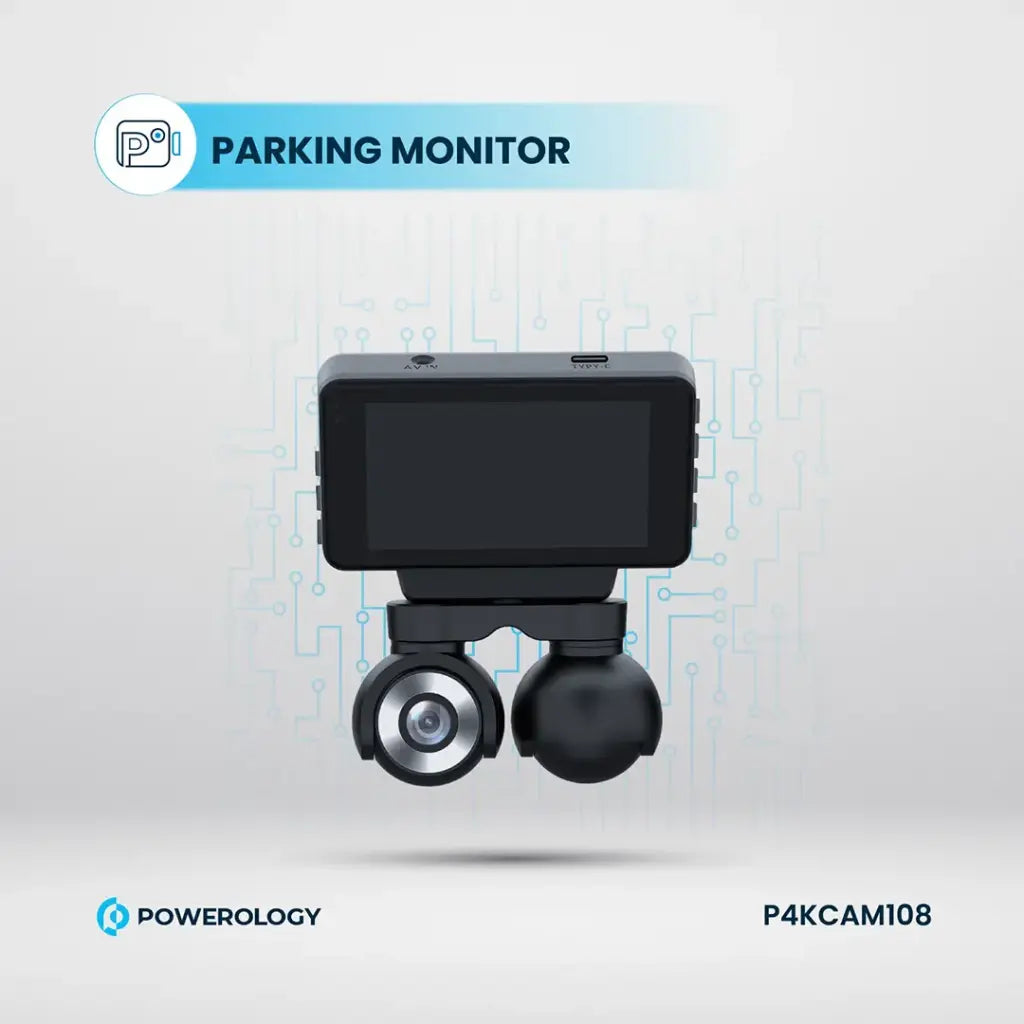 Powerology Dual Lens Dash Camera - Black