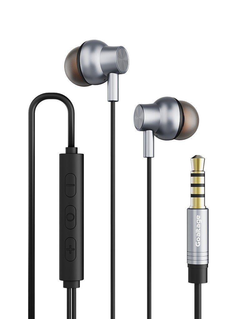 HP11 InTone In-Ear Wired HeadPhones with 3.5mm AUX Connector, Built-In Microphone, Volume Control, Hands-Free Calling, High-Quality Audio and Secure Fit Design High-Performance Sound and Comfort for Every Occasion