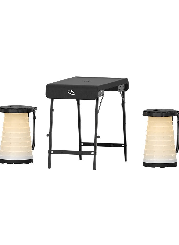 Goaltage TBL01 LightFold Camping Table with 3-Lighting Modes, Adjustable Height, Latch Lock, Waterproof and Foldable Design