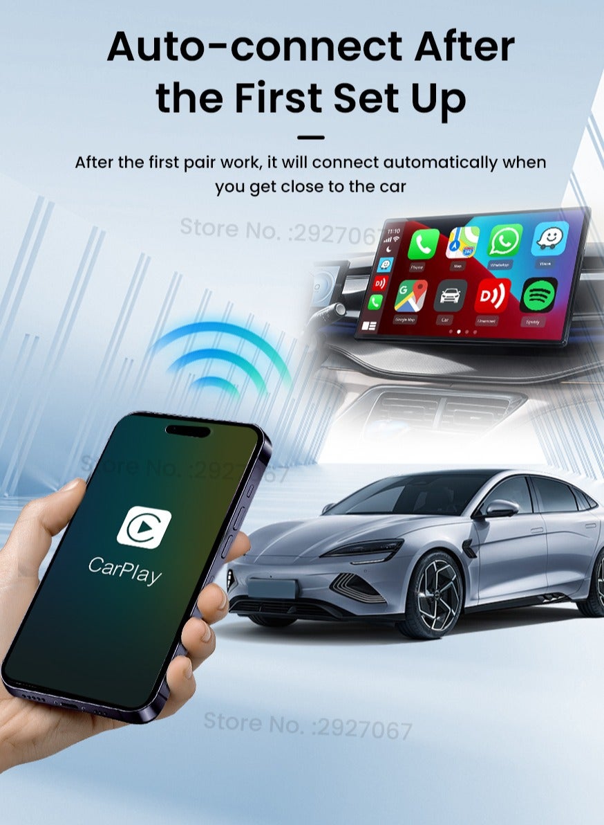 MINISE Wireless CarPlay Adapter USB-A/C for iPhone Convert Wired to Wireless Carplay Fast-Connect Plug&amp;Play FOTA