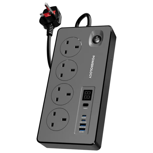 Powerology 4AC 2990W Power Strip - Black