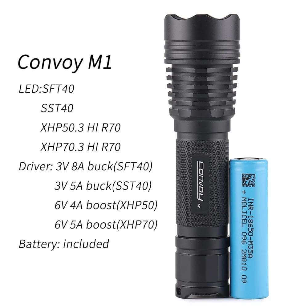 Convoy M1 SFT40 / SST40 / XHP50.3 HI / XHP70.3 HI 18650 flashlight-0