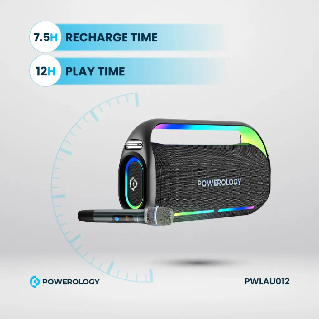 [PWLAU012] Powerology Deep Bass Party Speaker - Black
