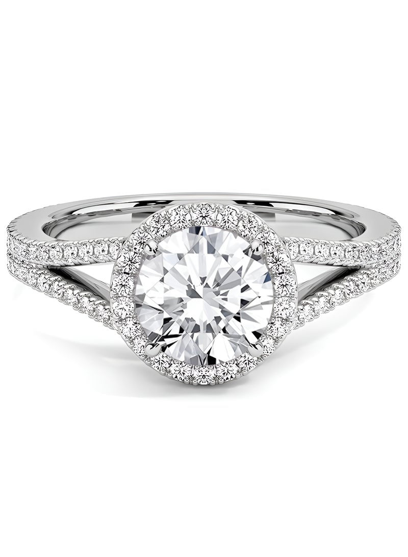Adjustable Silver Ring for Women Elegant Solitaire Cubic Zirconia with Floral Design and Gift Box