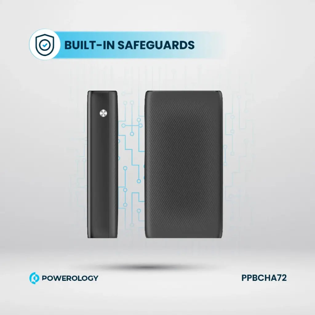 [PPBCHA72] Powerology 20000mAh Retractable Cable Power Bank - Black