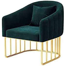 Velvet Chairs Modern Accent Dining Chairs Single Sofa Comfy Upholstered Arm Chair Living Room Furniture Golden Metal Frame Legs