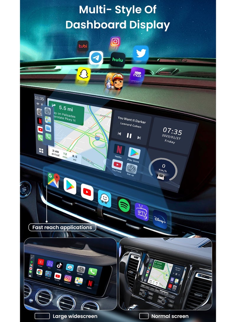 Carlinkit CarPlay AI Box Android 13 4+64GB/8+128GB TV Wireless CarPlay And Android Auto SDM6125 4G LTE Netflix YouTube Google Play IPTV FOTA