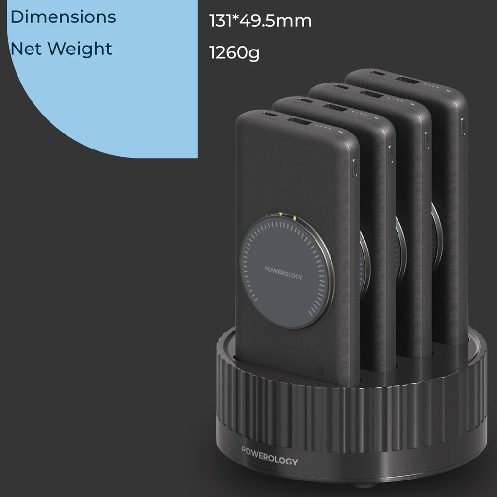 [PPBCHA2641BK] Powerology 4 in 1 Station 10000mAh PD 100W QC Wireless Power Bank (Black)