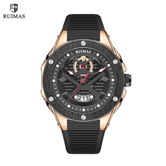RUIMAS Brand Fashion Sport Watches for Men Quartz Silicone Band Wrist Watch Date Waterproof Wristwatches Clock Relogio Masculino-0
