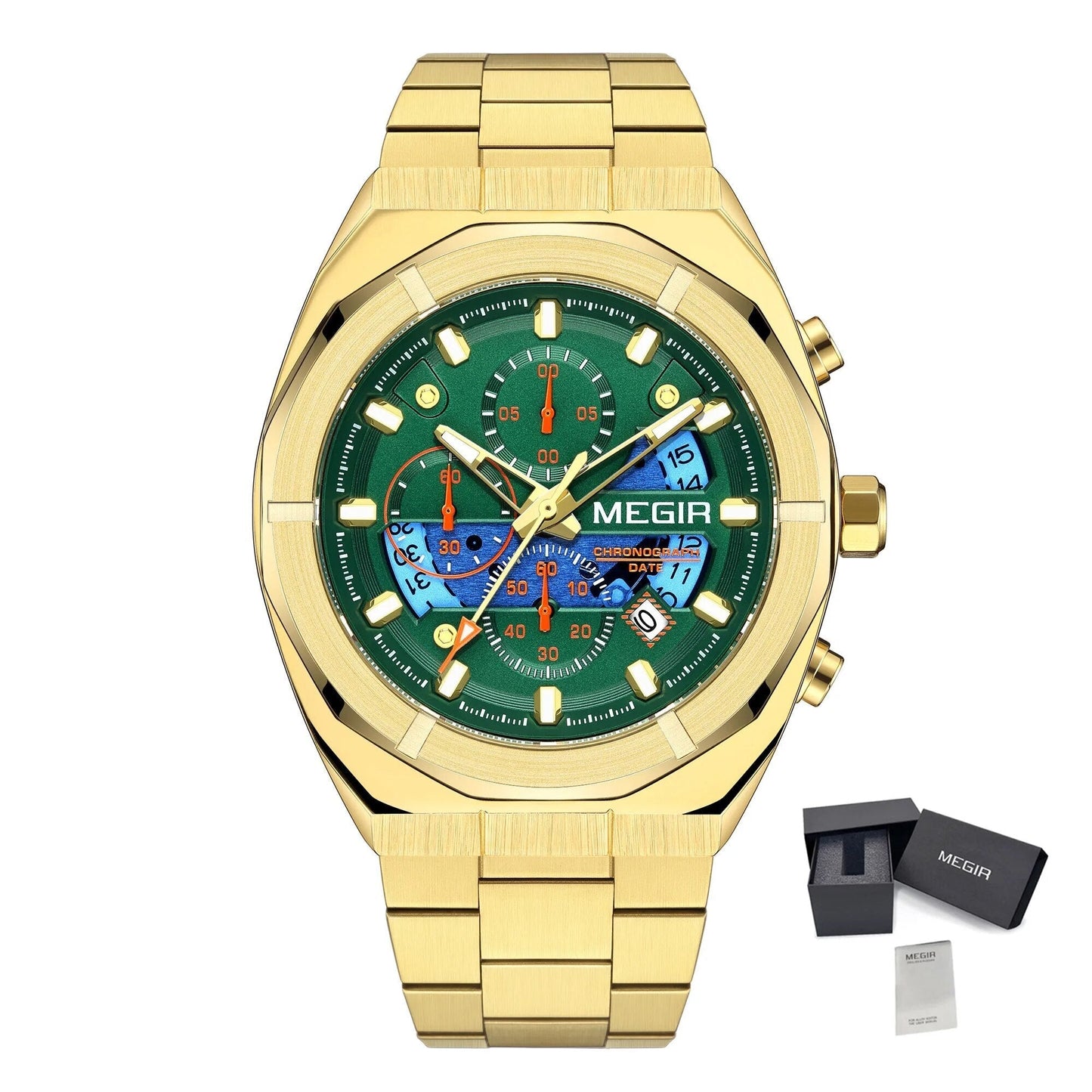 MEGIR New Watch for Men Top Brand Luxury Casual Quartz Wristwatch with Chronograph Waterproof Luminous Auto Date Reloj Hombre 