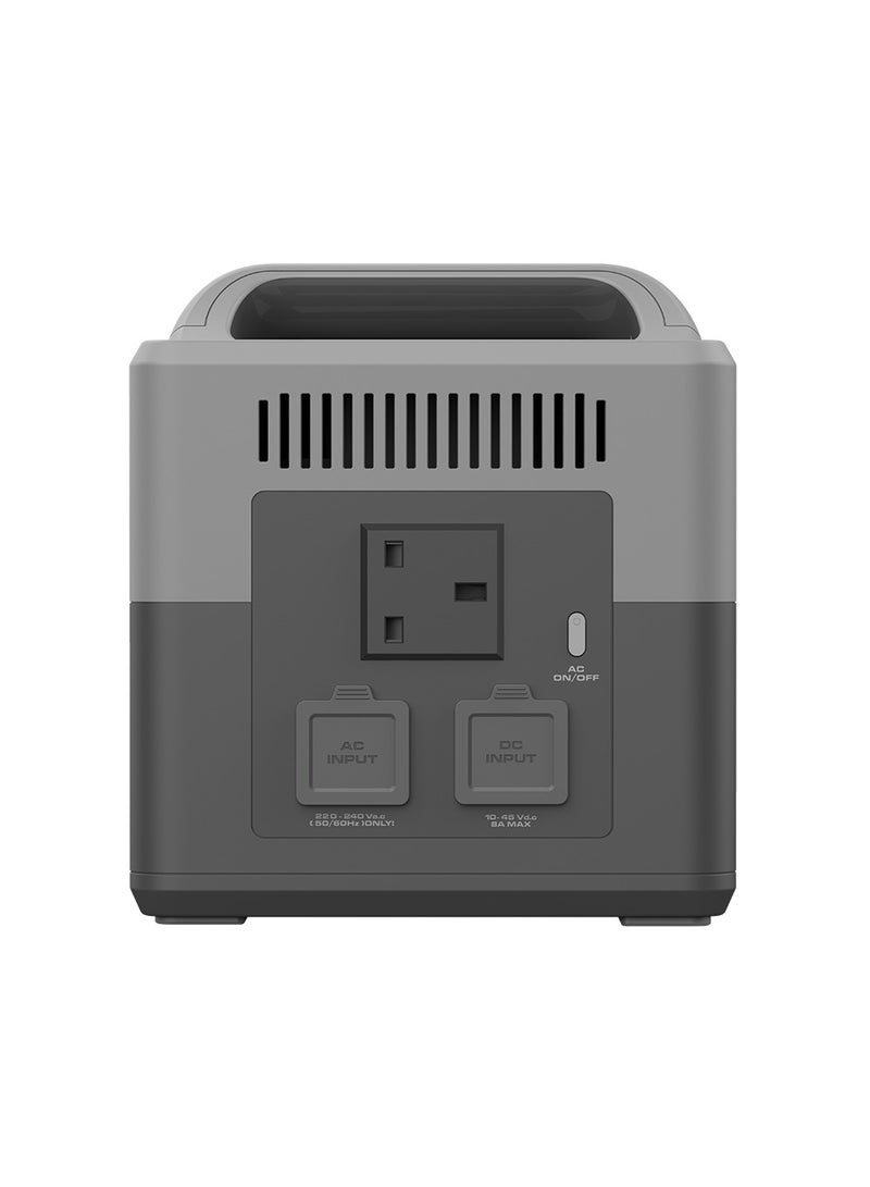PS01 ChargeMax 700W Portable Power Station with Powerful Battery, Flash Light, LCD Display, Mobile App, Solar Recharge, and Wireless Charge Functionality