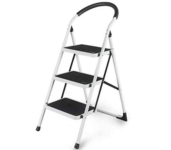 3&4 Steps Foldable Ladder Household Indoor Kitchen Living Room Portable Step Stool (WHITE)