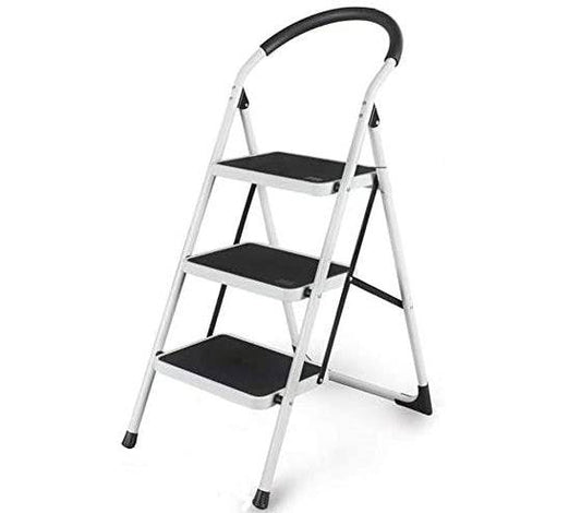 3&4 Steps Foldable Ladder Household Indoor Kitchen Living Room Portable Step Stool (WHITE)