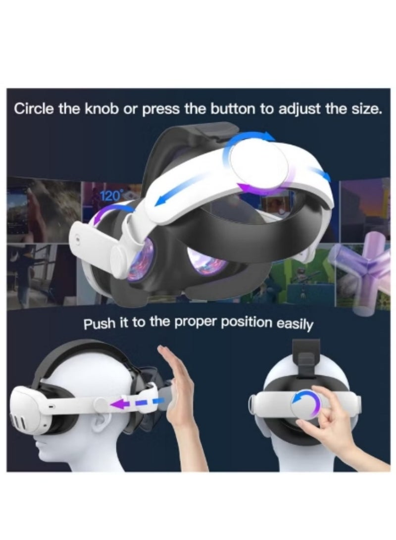 BEILINGDUN Head Strap for Meta Quest 3, Replacement Elite Strap for Enhanced Comfort, Reduce Facial Pressure, Ergonomic Adjustable Durable Headstrap VR Accessories for Quest3