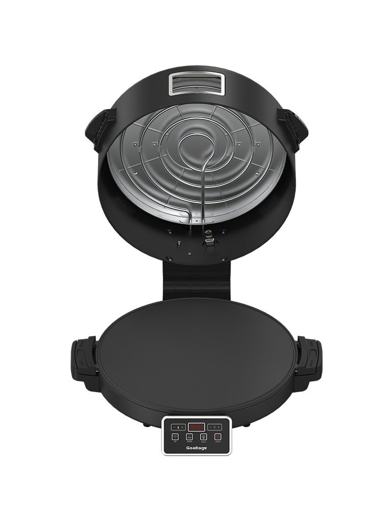 BakeMaster Electric Pizza Oven with LED Touch Control, Timer and Adjustable Heat, Non-Stick Surface, Soft Closing Mechanism, On-Off Switch and Multi-Purpose Functionality Multi-Purpose Oven with Non-Stick Plate & Cool-Touch Handles