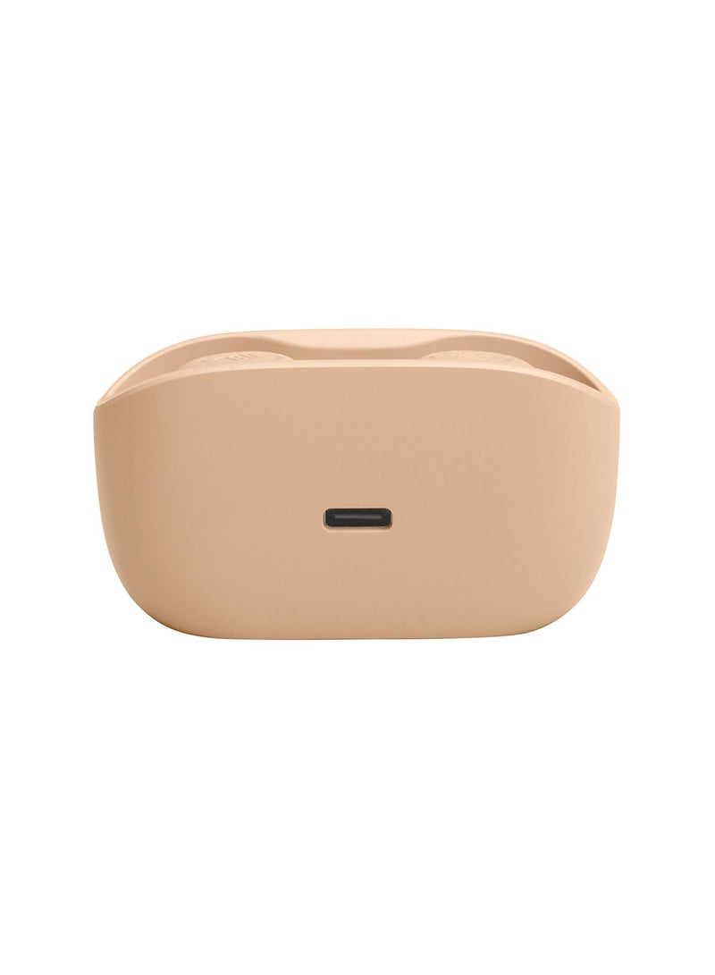 Wave Buds True Wireless Earbuds Deep Bass Comfortable Fit 32H Battery Smart Ambient Technology Hands Free Call Water And Dust Resistant Beige