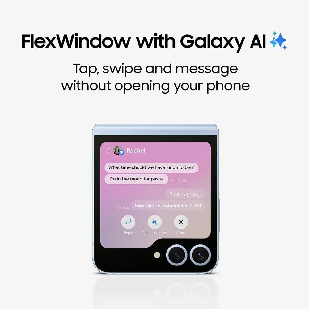 Samsung Galaxy Z Flip7 FE 5G UAE Version – 8GB RAM, 256GB Storage, Dual Rear Cameras, 6.7" Foldable Display, Exynos 2400, White
