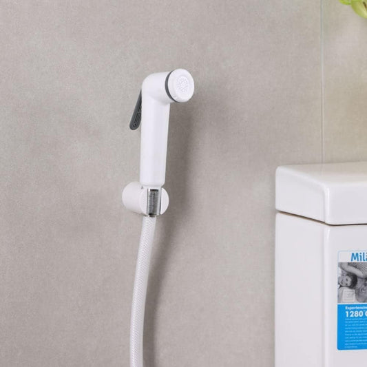 Milano Deluxe Handheld Shattaf Bidet Spray Set – White