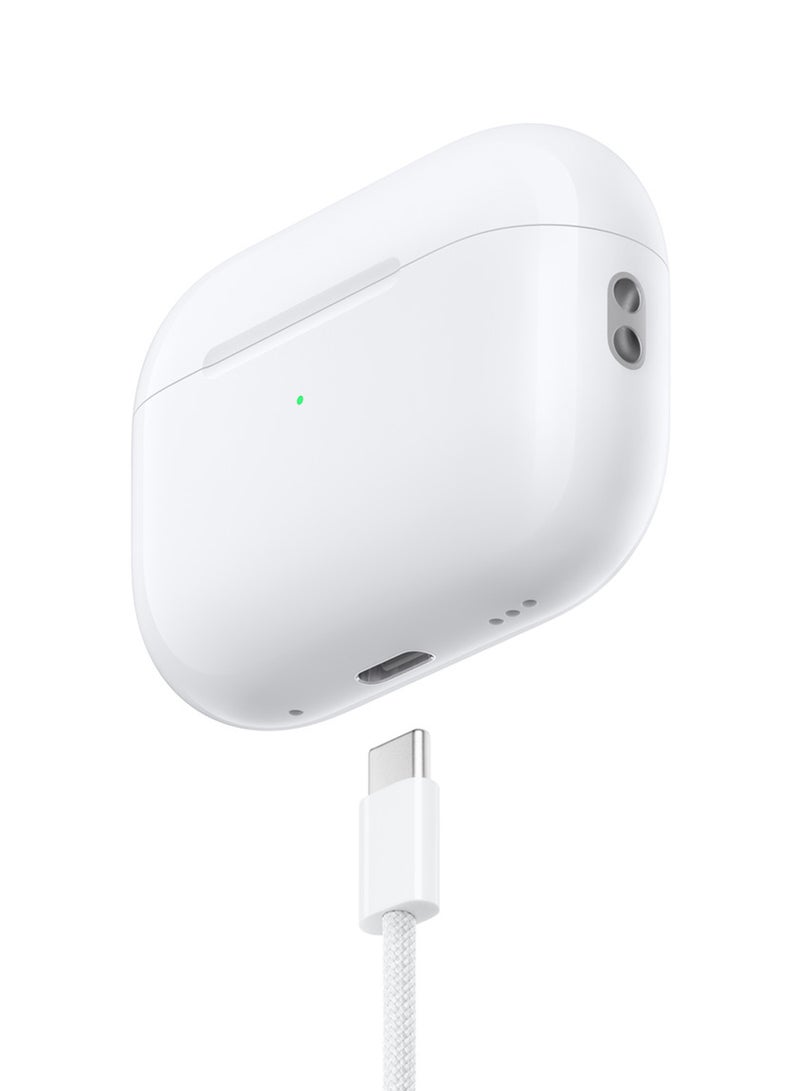 Apple AirPods Pro 2 Wireless Earbuds, Bluetooth Headphones, Active Noise Cancellation, Hearing Aid Feature, Transparency, Personalized Spatial Audio, High-Fidelity Sound, H2 Chip, USB-C Charging White