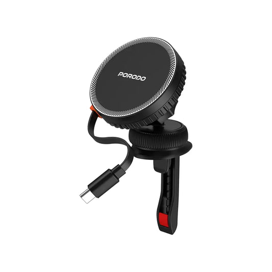 [PD-HSM14-BK] Porodo HS14 MagSafe Charger Retractable Type-C - Black