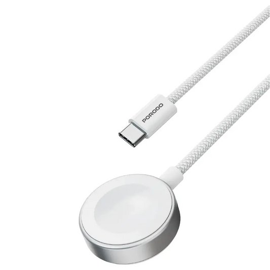 [PDCBL0042WH] Porodo One Touch Charger Magnetic Watch Charger - White