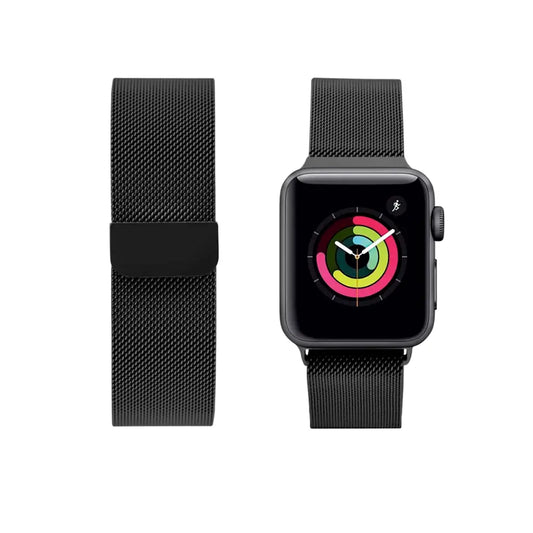 [PDW44MB002] Porodo Metal Mesh Band for Smart Watch 44mm / 42mm - Black