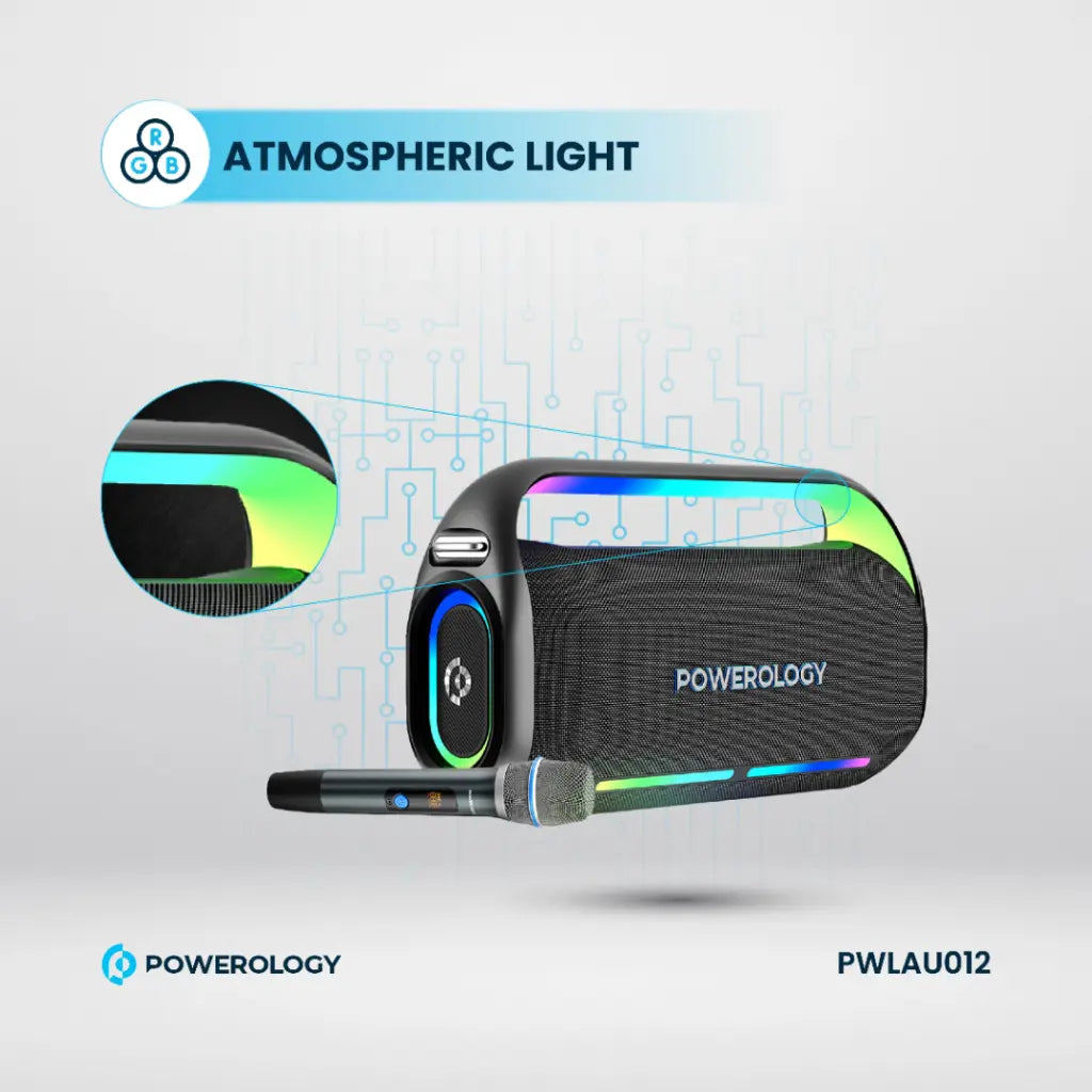 [PWLAU012] Powerology Deep Bass Party Speaker - Black