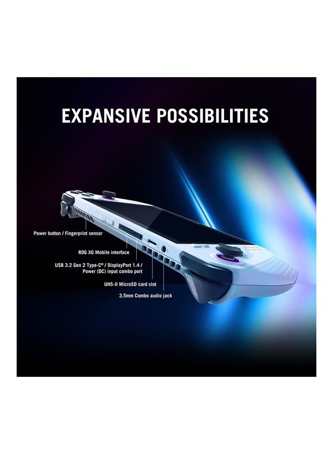 Renewed - Rog Ally RC71L White Gaming Laptop Handheld 7-inch With Touch Screen Fingerprint 120Hz 7Ms, AMD Ryzen Z1 Extreme Processor/Quad Core/16GB RAM/512GB SSD/Windows 11 Home/Radeon Graphics English white