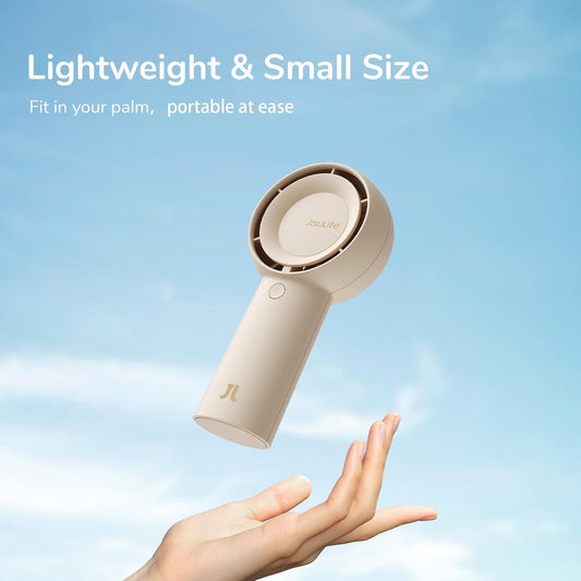JISULIFE 4000 mAh Rechargeable Turbo Handheld Fan – 5 Speeds, USB‑C, Up to 16 Hr Runtime