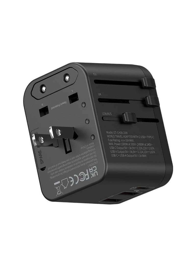 CH08 20W Wall Charger with Safety Protection and Multi-Port Functionality