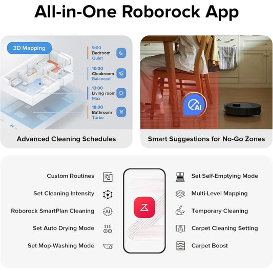 Roborock Qrevo S Robot Vacuum and Mop, Self-Drying, Auto Mop Washing, 7000Pa Suction