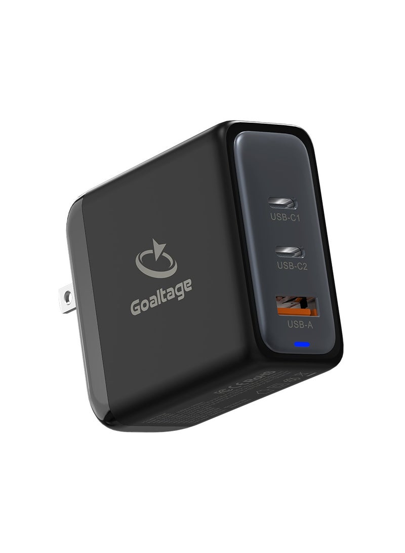 Super-Fast 100W GaN Wall Charger & Safety Protection & Multi-Port Functionality & UK, US, EU Plugf