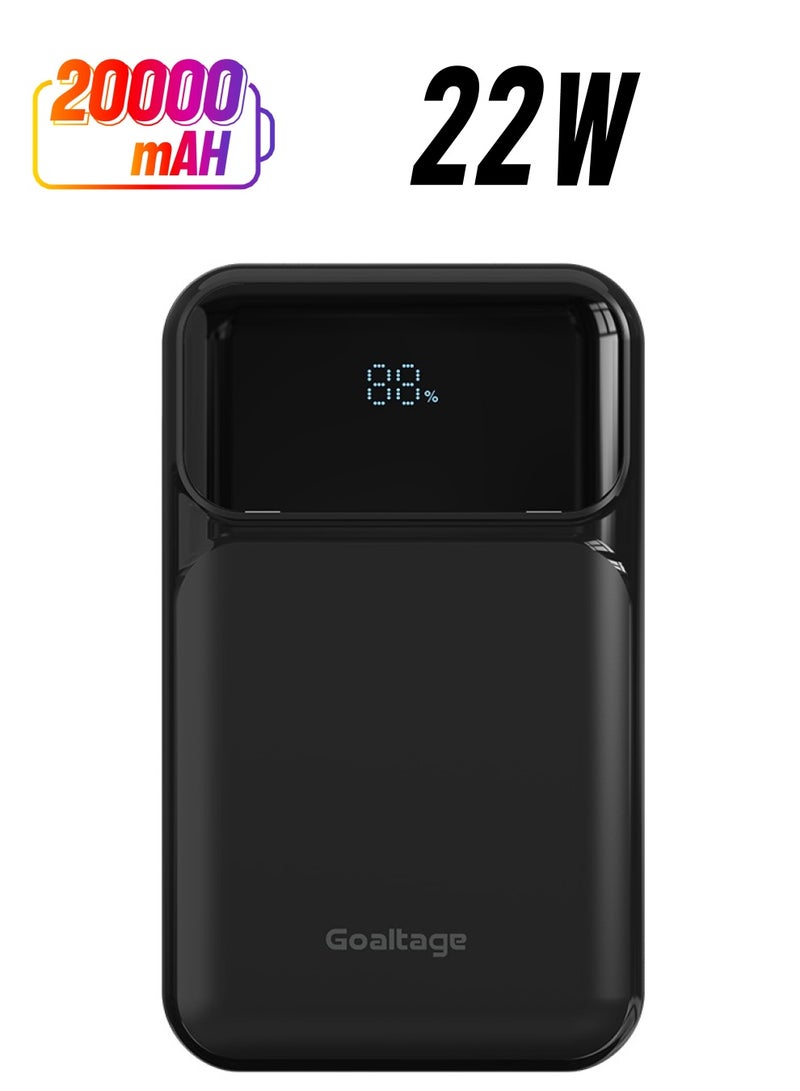 PB09 ChargeHub 20K Power Bank 22W with Built-In Cable, Power Indicator, Universal Safe Charging and Multi-Port Functionality