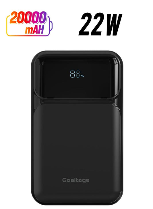PB09 ChargeHub 20K Power Bank 22W with Built-In Cable, Power Indicator, Universal Safe Charging and Multi-Port Functionality