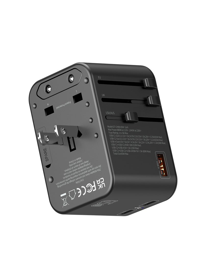 Wall Charger 65W Travel & Safety Protection and Multi-Port Functionality