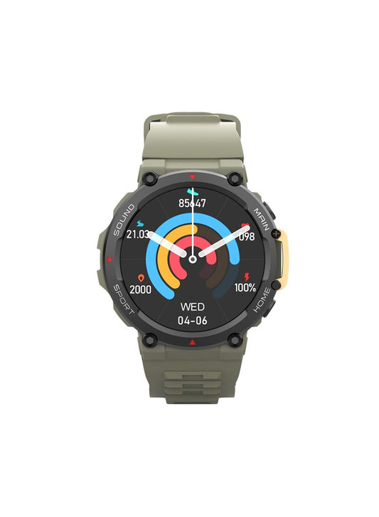 SW02 Vintage Smart Watch with Water Resistant, NFC Payment, and Sleep, Heart Rate, Pressure, and Oxygen Monitoring - Green