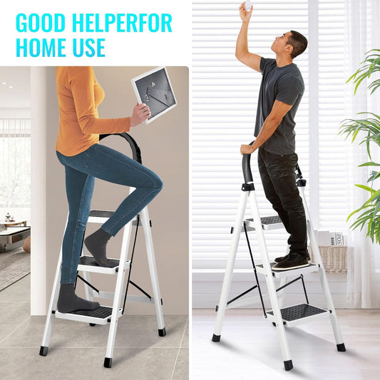 SKY TOUCH Foldable Step Stool – Anti-Slip Plastic Footstool for Kids & Adults, Lightweight & Portable (Height: 39 cm)
