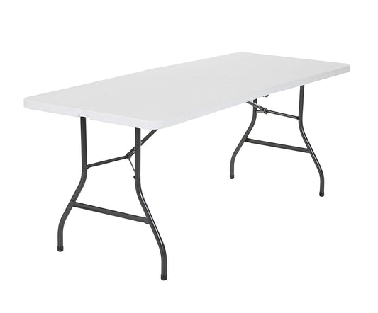 Heavy Duty Folding Table Convenient Carry Handle, 6-Feet, White , 180*70 cm