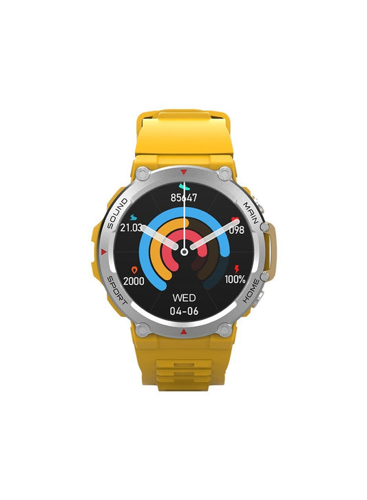 SW02 Vintage Smart Watch with Water Resistant, NFC Payment, and Sleep, Heart Rate, Pressure, and Oxygen Monitoring - Yellow